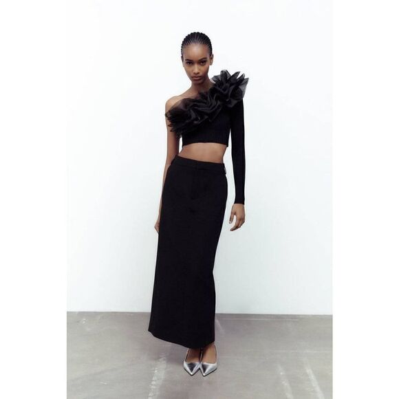 Zara Black One-Shoulder Blouse - Picture 9 of 11